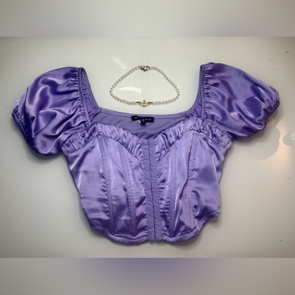 purple corset crop top